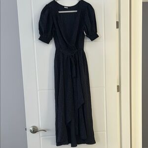 Melrose and Market Black and Navy Wrap dress